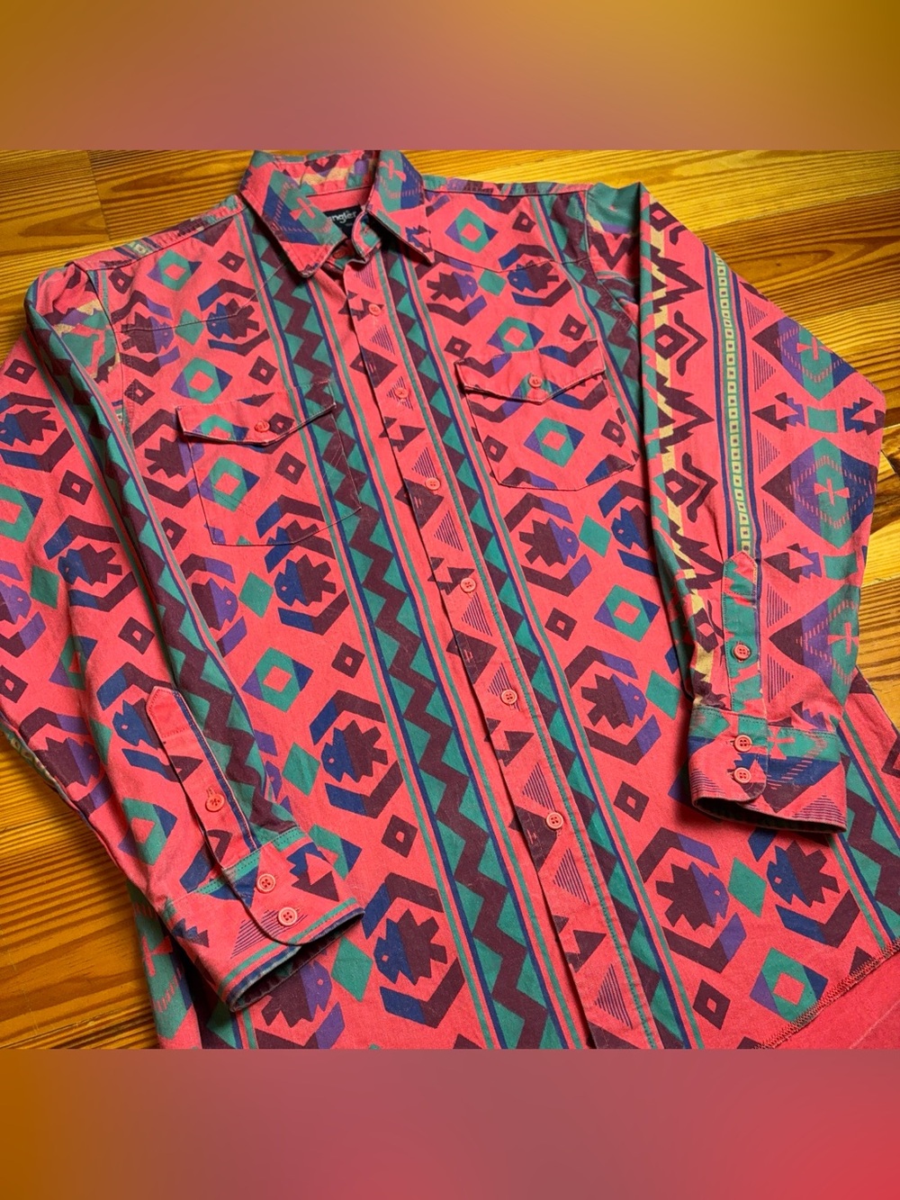 Mens Wrangler Vintage Heavy Cotton Western Shirt